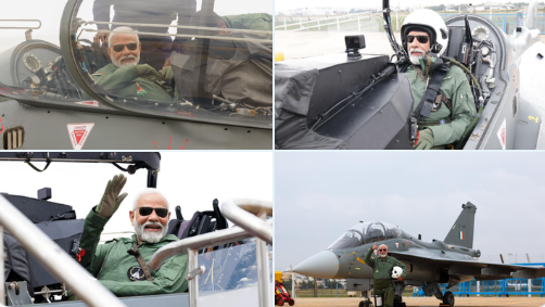 'PM completes sortie on IAF multirole fighter jet Tejas'