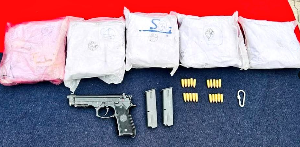 'Pistol and 5.240Kg Heroin recovered by BSF'