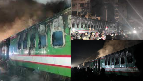 'Four killed as miscreants set train on fire in Dhaka ahead of Bangladesh election'