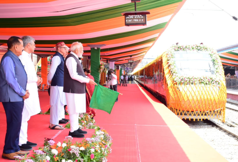 'PM Modi flags off train to Kashmir'